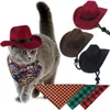 Одежда для собак, забавная шляпа, треугольный шарф для кошек, домашних животных, вестерн, ковбойская опора, универсальная кепка, аксессуары для праздничных вечеринок