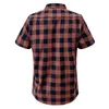 Chemises décontractées pour hommes Vêtements pour hommes 2023 Printemps Automne Plaid Chemise à manches courtes Rétro Jeunes Tout-Match Top Coat Taille américaine