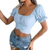 Camicette da donna Primavera Estate Maniche corte per donna Camicia in chiffon con papillon posteriore Crop Top Top e bluse eleganti da donna