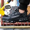 Stivali Cuscino d'aria Scarpe antinfortunistiche da uomo Sneaker con punta in acciaio Pulsante ruotato Stab-Proof Anti-smash Stivali da lavoro antinfortunistici Uomo Scarpe da lavoro 231007