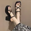 Dress Shoes High-heeled Flip-flops Summer Korean Fashion Joker-toe Thick Women Slippers Womens Sandals Wedges For