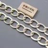 Keychains APDGG 1 Meter 29mm Gold Plated Aluminum Circle Copper Fashion Bezel Set Chain Paperclip Neck Pearl Necklace Making DIY