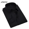 Aowofs camisa social preta dos homens camisas de manga longa camisas de trabalho de escritório tamanho grande roupas masculinas 8xl 5xl 7xl 6xl personalizado wedding300z