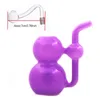 Partihandel Mini Gourd Hookah Protoable Purple Colorful Water Dab Rig Bong Pipe med 10 mm manlig glasoljeförbränningsskål eller tobaksrökningsskålar