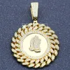 Bijoux de créateurs mode Colliers bling personnalisés bijoux hip hop prie les pendentifs de cercle avec bord en forme de chaîne cubaine
