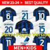 Torcedores Jogador 23 24 Lukaku Camisa de Futebol Barella Inters S Lautaro Vidal J. Correa 2023 Camisa de Futebol Calhanoglu Gagliardini Homens Kit Kids _Jersey