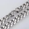 High Quality Jewelry 316L Stainless Steel men's 13mm 15mm Curb Chain Link Necklace Vintage Clasp for Men's Gifts 20 in273a