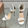 Jurk Schoenen Zomer Sandalias Beknopte Stijl Sandalen met één bandje voor meisjes Vrouwen Sexy Naaldhak Terug Zip Cover Hakken Leer