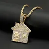 Hip Hop Bando piège maison collier hommes Bling Bling sauvage pendentif collier avec chaîne de Tennis femme sur lien chaîne bijoux 1265Y