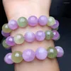 Braccialetti a maglie Bracciale in lepidolite verde viola naturale Bracciale in cristallo con pietre preziose di moda per le donne Guarigione Regalo di festa della Boemia 1 pz