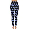 Active Pants Yoga Blue Polka Dot Running Leggings High midjan Quick-Tork Sport Söt design Legging Gift
