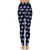 Actieve broek Yoga blauwe stip hardlooplegging Hoge taille Sneldrogend Sport Leuk ontwerp Legging cadeau