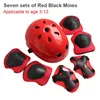 Ski Helmets 7Pcsset Kids Boy Girl Safety Helmet Knee Elbow Pad Sets Children Cycling Skate Bicycle Helmet Protection Safety Guard 231007