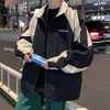 Giacche da uomo Patchwork Uomo Sciolto Semplice High Street Chic All-match Primavera Accogliente Cappotto Unisex Adolescenti Harajuku Moda a maniche lunghe