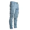 Jeans da uomo Pantaloni casual in denim di cotone Pantaloni multitasche Cargo Jeans da uomo New Fashion Denim Pantaloni a matita Tasche laterali Cargo Y0127222z