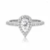 Pendanthalsband Anujewel 1CT Pear Cut Moissanite Engagement Wedding Ring 925 Sterling Silver Rings For Women Jewely Whole282s