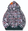 Haberler Erkek Hoodies Tasarımcı Erkek Kadın Köpekbalığı Full Zip Boya Hoodie Ceket Renk Izgara Sta Camo Sweatshirt Moda Çok Molor Kamuflaj Pamuk Hoodys 484