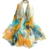 Geometric Elegant Chiffon Georgette Bandana Scarf Summer Beach Silk Feeling Travel Sun Protection Thin