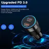 Chargeur de voiture PD 60W USB Type C 60W avec double adaptateur de voiture USB C PD 30W pour téléphone portable