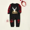 Familjsmatchande kläder Patpat Pyjamas sätter Merry Christmas Letter Antler Print Plaid Splice For Flame Resistant 231007