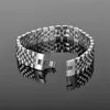 Titta på kedjearmband armband för män 21 5 cm längd 316L rostfritt stål silverpläterad lyxdesigner mode smycken312f