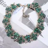 Chokers Green Crystal Rhinestone Large Collar Big Choker Necklace Women Statement Indian Necklace Jewelry 231007