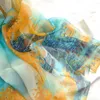 Geometric Elegant Chiffon Georgette Bandana Scarf Summer Beach Silk Feeling Travel Sun Protection Thin