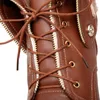 Boots Woman Super Big Size 31-43 Round Toe Med Knee Women Casual ökade High Heel 10 cm Fashion Warm Shoes 715