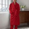 Men's Sleepwear Cotton Nightgown For Men And Women Autumn Winter Checkered Jacquard Bathrobe Velvet Comfortable Warm The