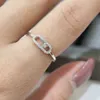 Solitaire ring 925 sterling zilver Dames klassieke Franse luxe sieraden Een bewegende diamant Prachtig jaargeschenk 231007