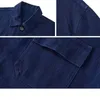 Men's Jackets Herringbone Work Shirt Indigo Loose Fit Stylish French Sack Suit Vintage Male Jacket