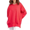 Damenpullover Fashion Crew Neck Pullover Einheitlicher Farbe übergroßer Pullover für Frauen Damen Arbeit