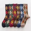 6 juegos de calcetines dobles de primavera y otoño calcetines de pila calcetines femeninos rojos netos de Corea del Sur calcetines de mujer ins marea día estilo escolar medias de algodón tubo