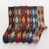 6 ensembles de chaussettes doubles printemps et automne chaussettes à poils femme chaussettes rouges nettes sud-coréennes chaussettes pour femmes ins marée style école de jour bas en coton tube