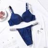 Sexig BRA -bokstav Underkläder Comfort Brief Push Up Panty 2 Piece Set Lingerie Set Bikinis Sömlös mjuk andningsbar för kvinnor BH 12 ll