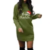 Damenpullover, Damen-Pullover mit Weihnachtsmütze, langärmelig, O-Ausschnitt, leichter Midi-Pullover, Sommerkleider, mittelgroß, für Damen