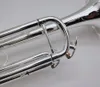 Nowa marka senior Austria Schagerl 600S Silver Professional Professional Trumpet Music Instruments z ustnikiem Fase Bezpłatna wysyłka