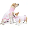 Vêtements de chien Vêtements Costume de récupération pour chiens femelles mâles Chats Spay Neuter Onesie Chemise douillette Cône Alternative Anti-léchage Plaie