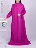 Robes décontractées de base LANMREM robe plissée surdimensionnée col rond épissé champignon manches longues robes pour femmes vêtements de printemps 2Q1331 231007