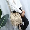 New Bags Tassel Braid Drawstring PU Bucket Bag Fashion One Shoulder Messenger Ladies Handbag Bags for Women Purses Handbags