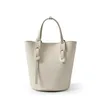 Evening Bags Mini Bucket Bag Grey Tote Genuine Leather Women Luxury Handbag Lady Cowhide Crossbody Small Woman Shoulder