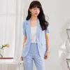 Women's Two Piece Pants Suit Jacket Summer Thin Small Leisure Business Formal Work Clothes