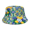 Bérets chapeaux de seau réversibles femmes hommes mode d'été imprimé Panama femme en plein air soleil plage crème solaire casquettes de pêcheur chapeau hip hop