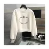 2023 مصمم الصوافز Pullover knitwear Fashion Womens Sweater Sweater Autumn Winter Letter Jacquard Black White Sleeve