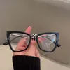 Sunglasses Eyewear Metal Glasses Frame Leopard Print Cat Eye Anti Radiation Blue Light Women