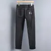 Nouveau JEANS Pantalon pantalon Homme pantalon Stretch POLAIRE épaississement hiver DDicon Brodé jean près du corps pantalon en coton lavé droit business casual XW2030-1-0