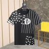 DSQ PHANTOM TURTLE Heren Designer T-shirt Italiaanse Milan Fashion Polka Dot met gestreepte print T-shirt Zomer Zwart Wit T-shirt Hip330B