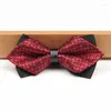 Bow Ties Bowtie Mens Wedding Justerbara tillbehör Neck slips Navy Förbunden Bourgogne Vuxen Blue Neckwear Party Mn62