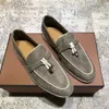 New Season Suede leather Mens Loros Walk shoes luxury sneakers nubuck Lock designer Flats Slip-on dress shoe Large size 45 46