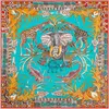 Jedwabny szyk szalik Wrap Woman Elephant żyrafe poncho faulard femme panie joker duże jedwabne szaliki wszechstronne akcesorium 130cm323v